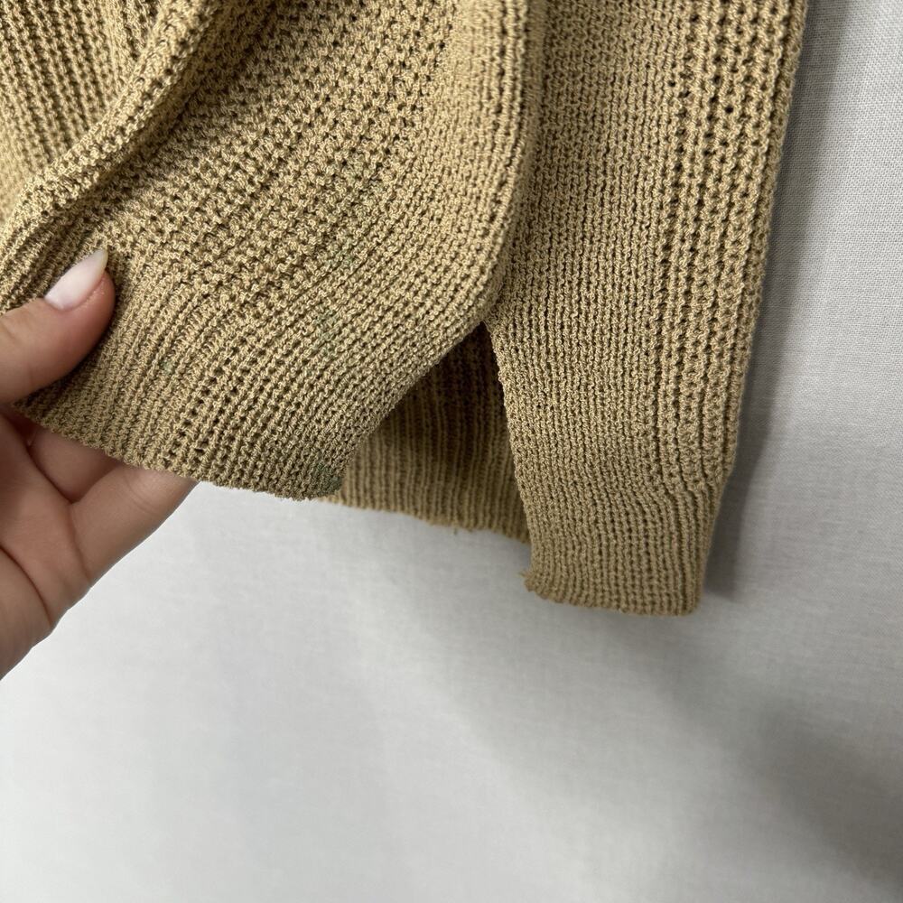 AnnieWear Womens Sweater Top Large Tan Halter Knit Tank Old Money Resort Boho - Picture 4 of 12